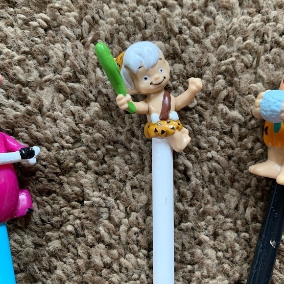 Vintage Set of 3 Flintstones Pencils (Fred, Bam Bam, Dino) - Picture 2 of 6